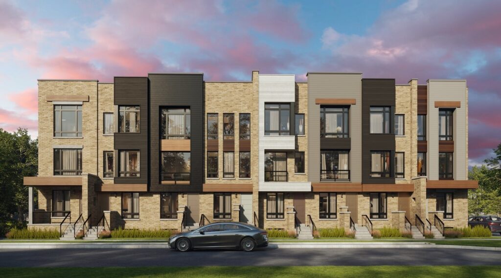 Crosstown Townhomes rendering by Aspen Ridge Homes